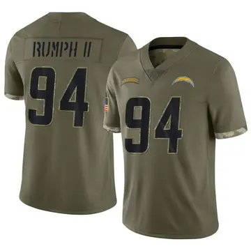 Men's Football Chargers 99 Jerry Tillery Olive Camo Salute to Service  Limited Jersey